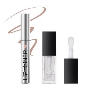 huile pour les lèvres teintées et peel-off - Kit de tatouage de crayon à lèvres et d'huile à lèvres teintée, non collant et hautement pigmenté, huile nourrissante pour gloss à lèvres, longue durée#2&2 (TOPBeauty, neuf)