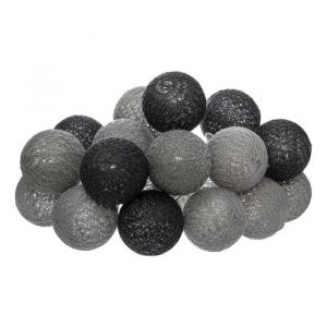 Paris Prix Atmosphera Cr&eacute;ateur d'int&eacute;rieur - Guirlande Led 16 Boules Smoky 255cm Gris & Noir (Paris Prix, neuf)