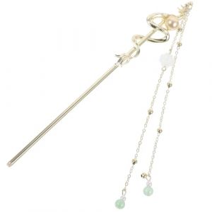 Zerodeko B&acirc;tonnet &agrave; Cheveux Chinois en M&eacute;tal Dragon et Pompons &Eacute;pingle Longue pour Chignon Accessoires pour Cheveux de Dragon Coiffure Traditionnelle Femme D&eacute;coration Vintage &Eacute;l&eacute;gante (Joseph Xu, neuf)