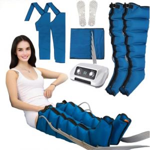 Bottes Pressothérapie XL, Machine de Pressothérapie, Masseur de Compression d'air Jambes Drainage Lymphatique, Appareil Circulation Sanguine Jambes, Massage et Relaxation (Bleu, 2 Legs+2 Arms+1 Waist) (NANNAN-DAMAI, neuf)