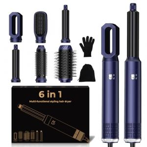 UMIGA Seche Cheveux 6 en 1, Brosse Soufflante Brushing avec Hair Dryer, Boucleur a Cheveux Automatique, Lisseur cheveux, Airbrush Hair Styler, Airstyler Cadeaux Set pour Femmes Styling - Gold (UMIGA Beauty Solutions, neuf)