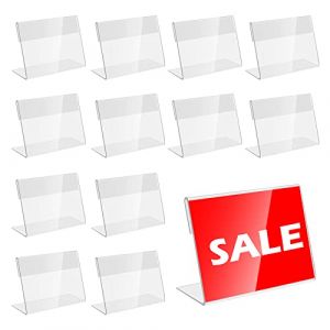 30Pcs Porte Étiquettes Prix(8x5,2cm) Supports d'Étiquettes en Plastique L-Typ Porte-étiquette Transparent Acrylique Signe Affichage pour Supermarché/Magasin/Boulangeries/Centres Commerciaux (PEAK-EU, neuf)