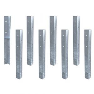 Wickey SolidLock Lot de 8 ancrages d'angle en Acier galvanisé à Chaud pour Tours de Jeu, balançoires, Maisons sur pilotis – Lot de 8 ancrages avec vis – ancrages au Sol 500 x 45 x 45 mm (WICKEY, neuf)