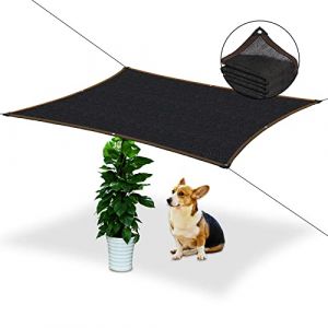 Voile d'ombrage rectangulaire - 2 x 3 m - Noir - Avec &oelig;illets - 70 % protection solaire - Store de jardin, terrasse, protection UV - Pour plantes, piscine, niche pour chien (ZYLHM, neuf)