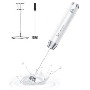Maestri House Mousseur à Lait Électrique, Rechargeable Mousseur a Lait, Fouet en Acier Inoxydable, étanche Portable Mini Mixeur 2 fouets pour Café, Latte, Cappuccino, Matcha, Lunafro (avec Support) (Maestri House FR, neuf)