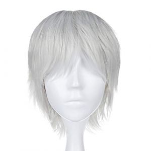 Perruque cosplay de Ken Kaneki pour fans de Tokyo Ghoul | Couleur: blanc (QS**, neuf)
