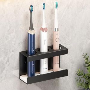 LIMITADA Porte Brosse à Dents Electrique 3 Trous, Support Brosse à Dent Électrique Mural, Porte Brosse à Dent Hygiénique, Rangement Brosse à Dent INOX, Accroche Brosse à Dent Noir, pour Salle de Bain (DANITEKS, neuf)