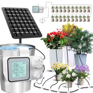 Dufuso Arrosage Automatique Solaire pour Jardin, 2025 Nou Programmateur Arrosage Automatique avec 20M Tuyau Arrosage pour 20 plantes en pot, pour Vacances Balcon Pot de Fleur Plantes (SPENCER BROS, neuf)