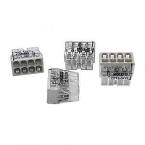 10 pièces Wago 2273-208 Boîte de jonction COMPACT Ø 0,5-2,5 mm², 8 pôles, transparent/gris clair (ShopElec, neuf)