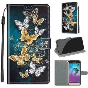 Coque pour Samsung Galaxy J3 / J3 (2016) &Eacute;tui, avec [B&eacute;quille] [Fentes pour Cartes] Housse, Flip Case Portefeuille Etui Compatible Samsung Galaxy J3 / J3 (2016) (WGR Global Business, neuf)