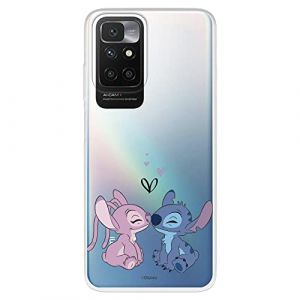 LA CASA DE LAS CARCASAS Coque Xiaomi Redmi 10 Officielle Lilo & Stitch Angel & Stitch Beso Transparente pour prot&eacute;ger Votre Mobile Coque Xiaomi en Silicone Souple avec Licence Officielle Disney (La Casa de Las Carcasas, neuf)
