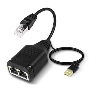 MEIRIYFA RJ45 m&acirc;le vers femelle Ethernet Splitter Cable 1 &agrave; 2 r&eacute;seau LAN rallonge adaptateur convertisseur 8p8c pour cat5e/5/6/7/8-2 ports travail simultan&eacute; (shenzhenshi mili dianzi keji, neuf)