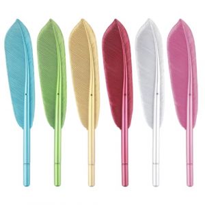 JTKREW 6 pcs Stylo à Bille Fantaisie en Forme de Plume Stylos à Gel Encre Noire Stylo à Bille Rétro pour Fille et Femme Fournitures Scolaires Bureau Stationnaire des Stylos Papeterie (XiangYangShiZhuMeiSiShangMaoYouXianGongSi, neuf)