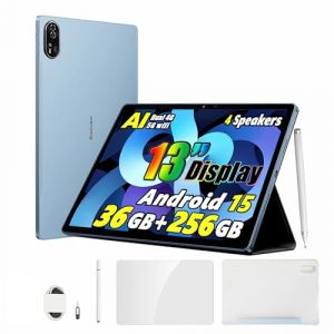 Blackview Mega 8 13 Pouces Tablette Android 15, 36Go+256Go/2To, Haut-parleurs Quad-Box Gaming Tablet, 11000mAh, 50MP AI Camera, 4G LTE 5G WiFi Tablette Tactile, PC Mode, Stylo Intelligent + Coque,Bleu (TOSTINI S.R.L., neuf)