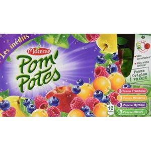 Pom'Potes Multi Vari&eacute;t&eacute;s Edition Limit&eacute;e Pomme Pomme Framboise Pomme Myrtille Pomme Mirabelle, 1,08Kg (La Famille &agrave; Table! - LF&agrave;T!, neuf)