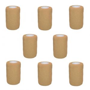 8 Rouleaux Bandage Autoadhésif 7.5 cm x 4.5 m Bandage Medical Elastique Bande Pansements Adhésive Sports Strapping pour Cheville Poignets Genouxs (Beige) (shuweier, neuf)