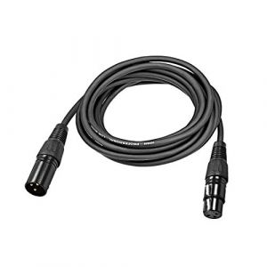 N/D Ligne de c&acirc;ble XLR m&acirc;le &agrave; XLR Femelle pour Microphone cam&eacute;ra vid&eacute;o m&eacute;langeur de Carte Son Noir XLR Ligne Noire 5M 16.4ft (YueZhiX, neuf)