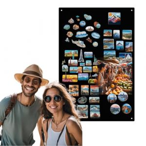 Anwicar Tableau Magnétique - Tableau Effaçable en Acier - Idéal pour Aimants et Notes - Tableau Noir Magnétique Mural - Compatible avec Marqueurs Craie - Kit de Montage Inclus - 60x40cm - Noir (Anwicar, neuf)