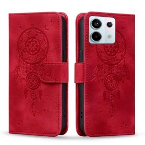 Vaitasy Coque pour Xiaomi Redmi Note 13 Pro 5G Attrape R&ecirc;ves Cuir PU &Eacute;tui avec Magn&eacute;tique Fonction Stand Portefeuille Housse pour Xiaomi Poco X6 5G Rouge Dreamcatcher (WanJunYu Electronic, neuf)