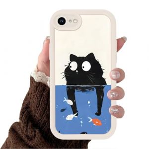 Cute Coque pour Apple iPhone 8 iPhone 7 iPhone SE 2022/2020 4,7", &Eacute;tui avec Anim&eacute; Mignon Chat Cartoon Motif Housse de Souple TPU Silicone Antichoc Protection Case pour Fille,Poisson (taotaochunlou, neuf)
