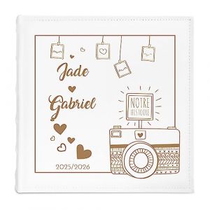 Maverton Album à 500 Photos avec couverture à personnaliser pour couples - Livre Photo pour parents - Album photo en cuir blanc pour grands parents - pour amis - souvenir - couple (MAVERTON, neuf)