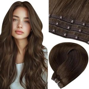 LaaVoo Extension Cheveux Naturel Tissage Micro Ring Brun Tissage Naturel Cheveux Humain Marron 16Pouces/40cm 50g Micro Loop Tissage Naturel Cheveux Humain Remy Cheveux #4 (Laavoo, neuf)