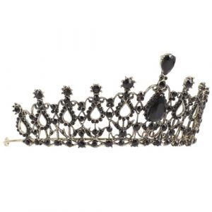VICASKY Couronne de Mari&eacute;e Baroque Noire Vintage Accessoire Coiffure &Eacute;l&eacute;gante pour Mariage Diad&egrave;me pour Femme Pr&eacute;sent 18 Ans D&eacute;coration Cheveux Raffin&eacute;e (Covenant of Nauru, neuf)