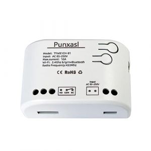Punxasl Tuya Module de Commutation Wi-Fi Intelligent Volet Roulant Connecté, Magasins de Rideau Commutateur WiFi, 1 Canaux USB 5V/AC 85-250V Minuterie Intelligente Moteur Mural (kuwu, neuf)