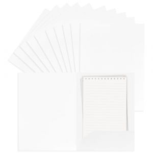 10 Pi&egrave;ces Chemises Pochettes Cartonn&eacute;es A4, Chemises Cartonn&eacute;es en Papier Kraft, A4 Papier Dossier de Fichiers avec Pochettes, Recyclable Chemise en Carton Kraft pour Conf&eacute;rence, Projet, &Eacute;cole (Blanc) (renyijingUK, neuf)