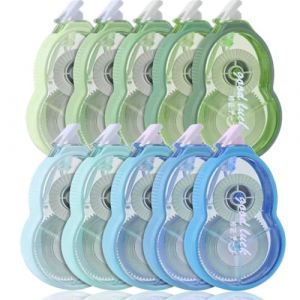 10 PCS Rubans Correcteurs,BetterJonny 10mx5mm Souris Correcteur Blanc avec Capuchon Protecteur Correcteur Souris Rouleaux de Correction Roller Correcteur pour Papeterie Fourniture Scolaire (Vert+Bleu) (BASICON, neuf)