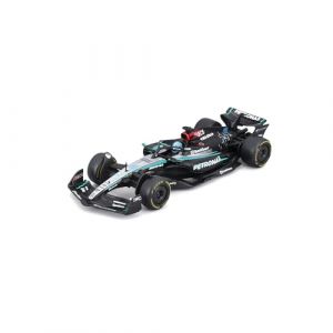 Bburago - Mercedes AMG W15E F1 2024#Russell avec Casque - Voiture Miniature m&eacute;tal 1/43 - Mod&egrave;le Officiel Formule 1 Saison 2024 - D&eacute;tails r&eacute;alistes - Edition Collector Mercedes (docsmagic, neuf)