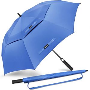 NINEMAX Grand Parapluie Golf Homme Femme,XL Parapluies de Golf Anti Tempete,157cm Automatique Ombrelle Double Auvent Resistant au Vent(Bleu Ciel) (Ninemax Direct, neuf)