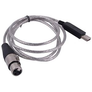 Adaptateur d'interface USB vers DMX 512 - Contrôleur Dmx512 - Contrôleur d'éclairage de scène - Variateur RS485 série 3 broches XLR - Prend en charge le logiciel Freestyler (4,9 m, coque USB noire) (USANGREEN, neuf)