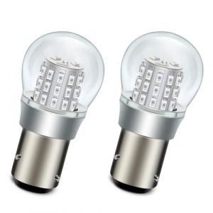 SOFOC PR21/5W BAW15D Ampoule LED 6V 12V DC Rouge Feu Stop/Rouge Arri&egrave;re Feu de Position Pour Automobile RV Camping-Car Bateau etc. 3014 39SMD 1000Lm Plus Brillant 2Pcs (Sofoc-EU, neuf)
