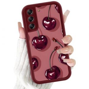 Kivlclri Coque pour Samsung Galaxy A50 / A30S / A50s 6,7", Aesthetic Rouge Cerise Motif Dessin &Eacute;tui Rouge Silicone Ultra Fine TPU Filles Antichoc Housse Cam&eacute;ra de Protection Cover, Anti-Rayures Case (Ulbrich Suzana, neuf)