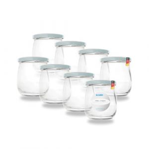 Flaschenbauer Lot de 8 bocaux polyvalents de 417 ml avec couvercle Twist-Off &ndash; Parfaits pour les confitures, le miel, les fruits, les l&eacute;gumes &ndash; Diverses couleurs (Flaschenbauer, neuf)