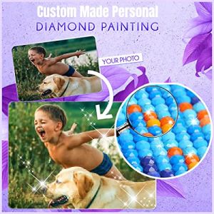 Dessin diamant personnalisé Kits de peinture complet pour adultes Photo personnalisée personnalisée Dessin diamant | personnalisez votre propre image diamant rond personnalisé | Foret carré 70 x 90 cm (HUIXINWEILUOEU, neuf)