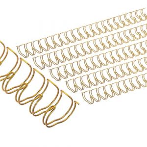 PATIKIL Peignes de Reliure Double Boucle en Fil de 16 mm, 20 Pièces de Bobines de Reliure en Métal à Double Boucle, Capacité de 140 Feuilles, Pas de 2:1, 21 Anneaux de Reliure, Ton Or (PATIKIL UK, neuf)