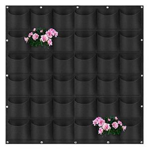 Hillylolly Sac &agrave; Plantes Mural, Sacs de Culture Muraux, Sac de Plantation Suspendu Pot de Fleurs Mural Ext&eacute;rieur, Sac &agrave; Plantes Mural en Feutre Vertical (Noir) (MINGSWL, neuf)