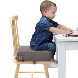 Czrrzl Rehausseur Chaise Enfant Lavable Portabilité PU Rehausseur Chaise Bebe 2 Boucle de Sécurité Antidérapant Rehausseur de Chaise pour Enfant Chaise Nomade Bebe pour à La Maison Partir (Taltif store, neuf)