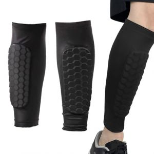 2PCS Chaussette Prot&egrave;ge Tibia de Football,Prot&egrave;ge Tibias de Football,Manchon de Protection des Mollets Respirant pour Adultes,Protege Tibia Foot,Noir Support Prot&egrave;ge Tibia Foot Manchons. (DanLanYi, neuf)