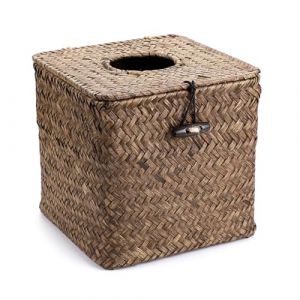 SUMTree Bo&icirc;te &agrave; Mouchoir en rotin Distributeur carr&eacute; bo&icirc;te de Papier Organisateur de Bureau pour Salle de Bain,Salon,Chambre,Jardin (caf&eacute;) (SanjiaEU, neuf)