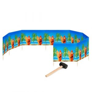Garronda Paravent Plage Coupe-Vent Camping Brise-Vent avec Marteau en Caoutchouc 12 m GAEX001 (Planches de Surf, 12 m) (Hisert, neuf)