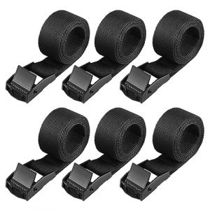 Hejo 6 Pi&egrave;ces 65CM Sangle Porte Velo et R&eacute;glables avec Boucle &agrave; Came &agrave; D&eacute;gagement Rapide, Sangle a Cliquet, Sangles D'arrimage R&eacute;glables et Tr&egrave;s R&eacute;sistantes pour Motos, V&eacute;los, Bagages, Colis (JIAOYANGMAOYI, neuf)