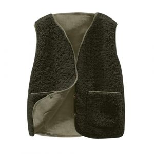Enfant Gilet en Molleton Polaire Doux sans Manche Coupe Classique Manteau en Fausse Hiver Fourrure Ado Fille Couleur Unie Blouson Mode Bouton Matelassée sans Manches Veste avec Poches Garcon 5-14 Ans (⭐⭐⭐⭐⭐AEGJEGVD⭐⭐⭐⭐⭐, neuf)