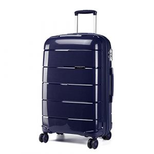 Kono Grand Valise Rigide en Polypropylène Bagage de 28 Pouces Léger 4 roulettes avec Serrure TSA (Bleu Marine, L (74cm - 105L)) (DL-accessories, neuf)