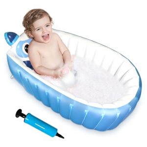 Baignoire gonflable, Baignoire enfant, Piscine bébé antidérapante pour s'asseoir, Bassin de douche pliable pour bébé, Mini piscine gonflable, Baignoire de voyage indispensable pour enfants (Wdmtree, neuf)