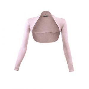 Glamexx24 Bol&eacute;ro &eacute;l&eacute;gant &agrave; manches longues pour femme - Veste bol&eacute;ro &eacute;l&eacute;gante - Veste courte - Cardigan l&eacute;ger pour les festivit&eacute;s, Rose, M taille courte (Glamexx24&reg;, neuf)