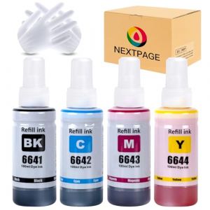 Page SUIVANTE NEXTPAGE T664 664 Encre Compatible pour Epson T6641 T6642 T6643 T6644 Recharge Bouteille d'encre pour Epson EcoTank ET-2500 ET-2550 ET-2600 ET-2650 ET-4500 ET-14000 L396 L3050 L3060 L30 (NextPage-Euro, neuf)