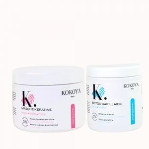 KOKOY'A Paris - Pack Duo Masque Argan, Coco, Ricin et Botox Caviar - Soins Capillaires pour cheveux secs et ab&icirc;m&eacute;s (KOKOYA PARIS, neuf)